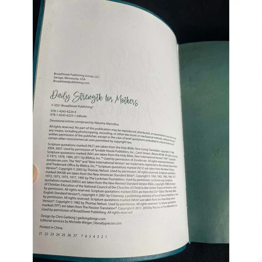 Daily Strength for Mothers 365 Day Devotional Teal FauxLeather Natasha Marcellus
